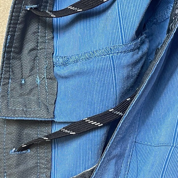 Hang Ten Mens 34 Board Short Blue Striped Mid Rise Pockets‎ Relaxed Fit - Picture 12 of 14